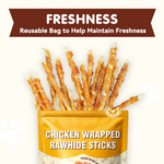 Chicken Wrapped Rawhide Sticks