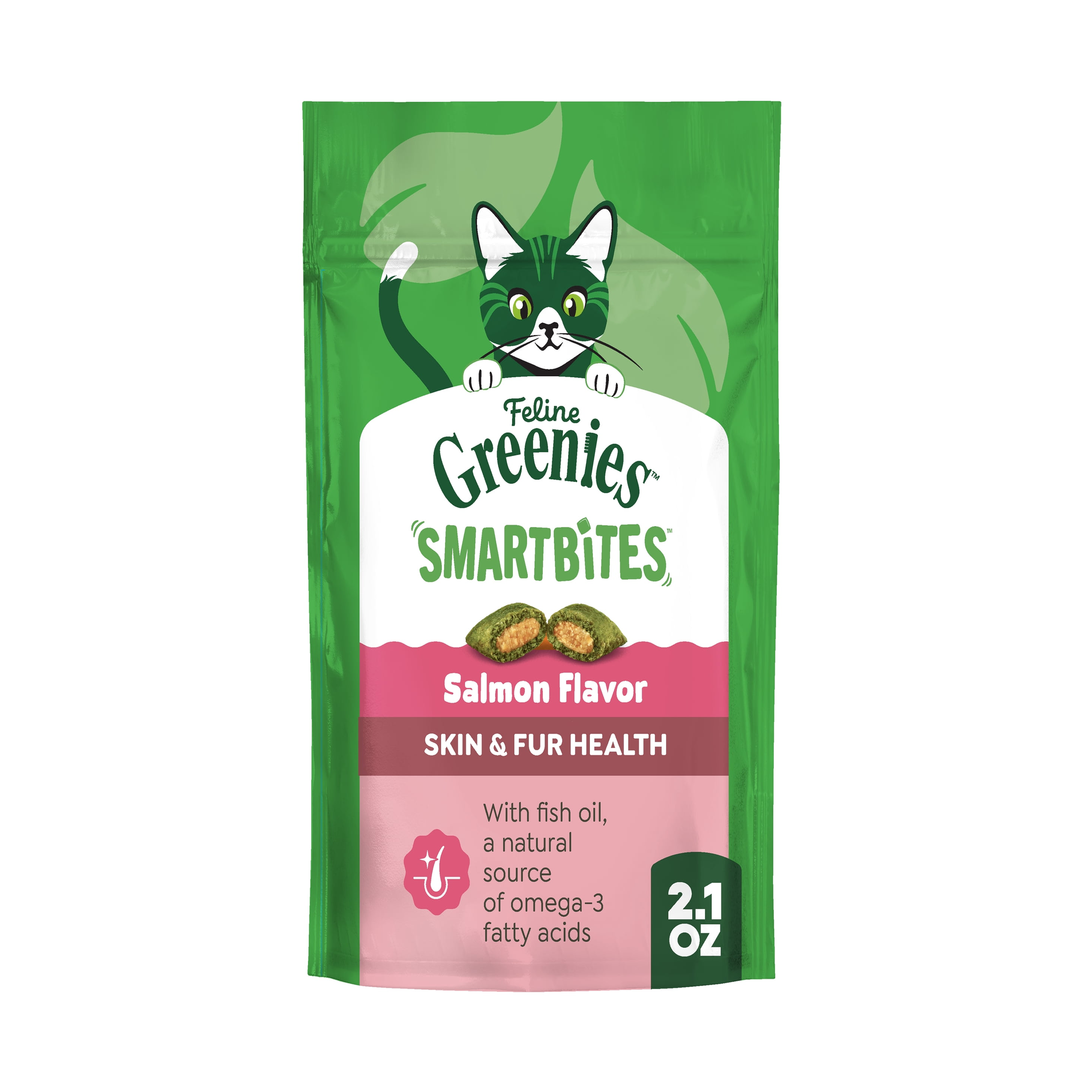 Feline Greenies SmartBites - Salmon Flavor Skin & Coat Treats