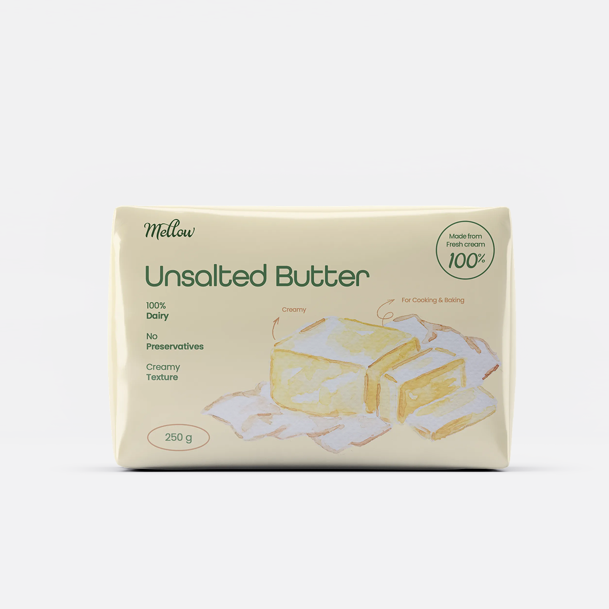 Unsalted Butter — Unsalted Pure Butter (250 g)